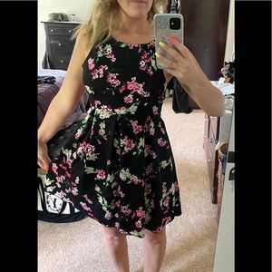 Only been worn once black floral dress
